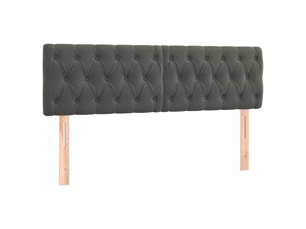Tête de lit à LED Gris foncé 160x7x78/88 cm Velours