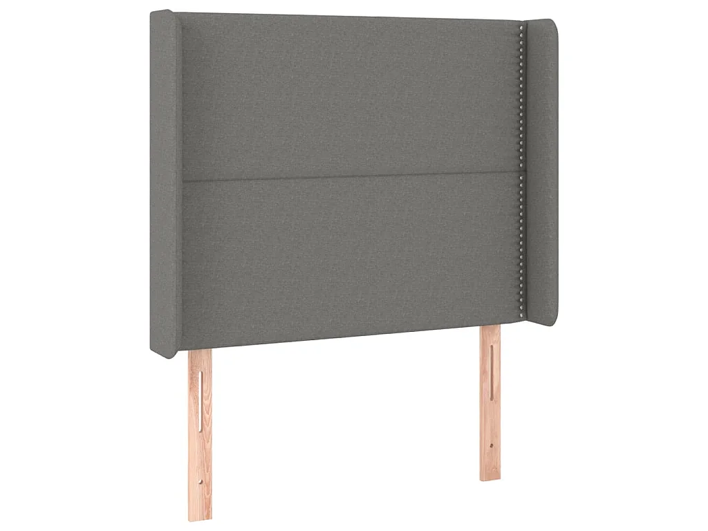 Hoofdbord met randen 103x16x118/128 cm stof donkergrijs
