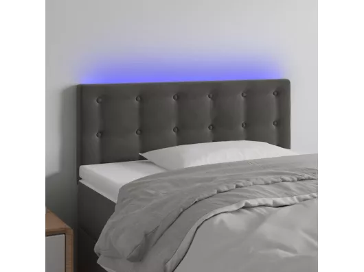 Kauf Unique LED Kopfteil Dunkelgrau 100x5x78/88 cm Samt