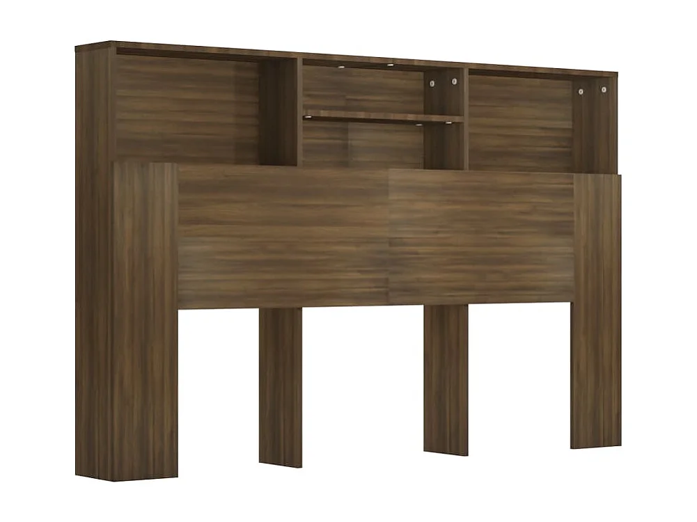 Kopfteil mit Ablagen Braun Eichen-Optik 160x19x103,5 cm