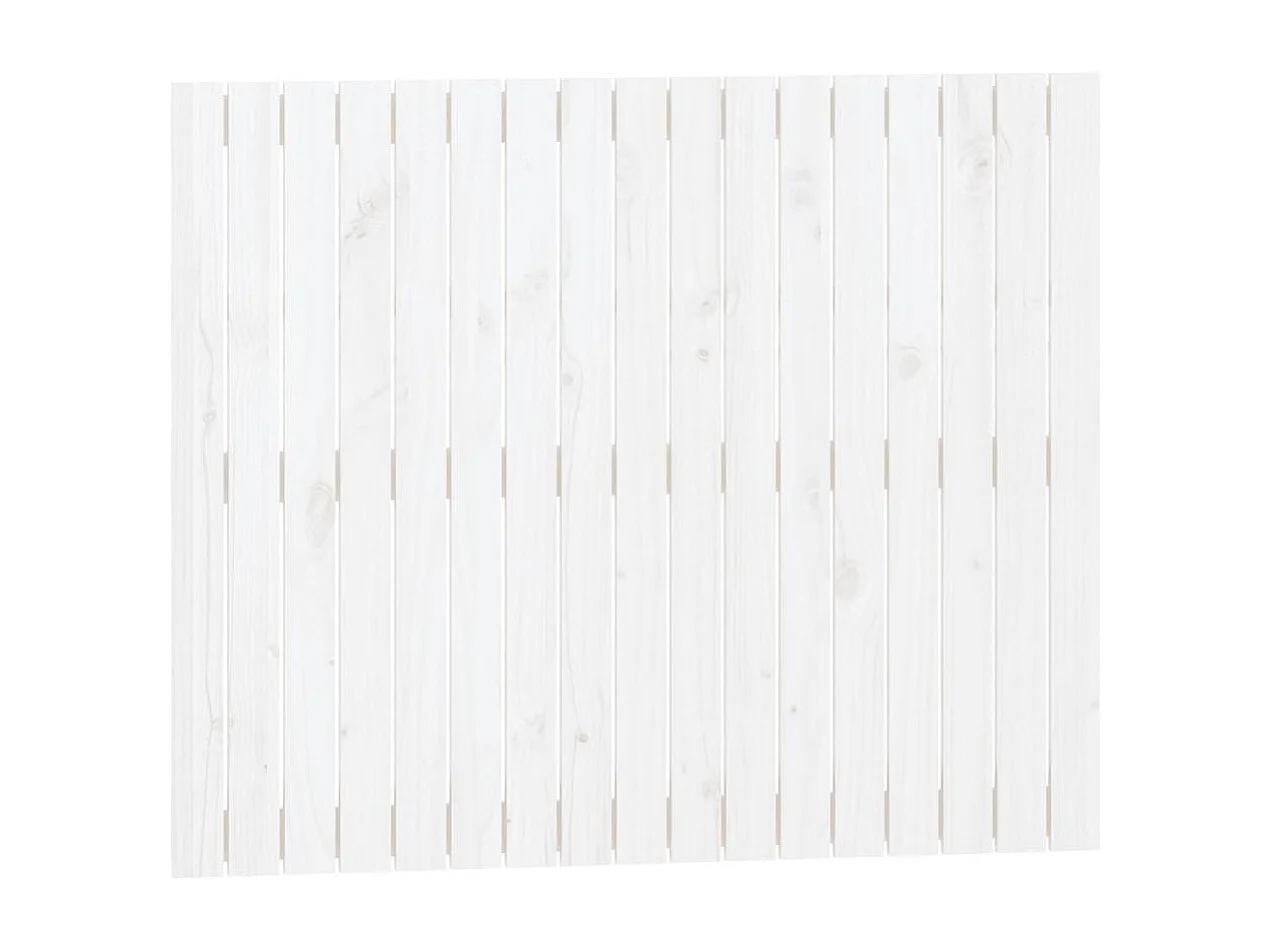 Testiera da Parete Bianca 108x3x90 cm in Legno Massello di Pino