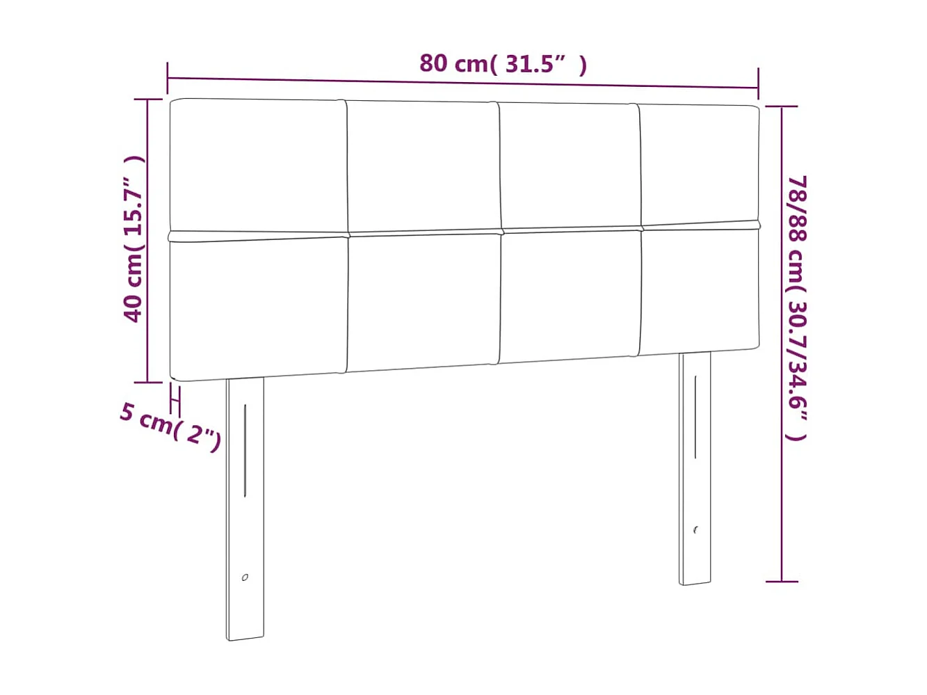 Cabeceira de cama c/ luzes LED tecido 80x5x78/88cm cinza-escuro