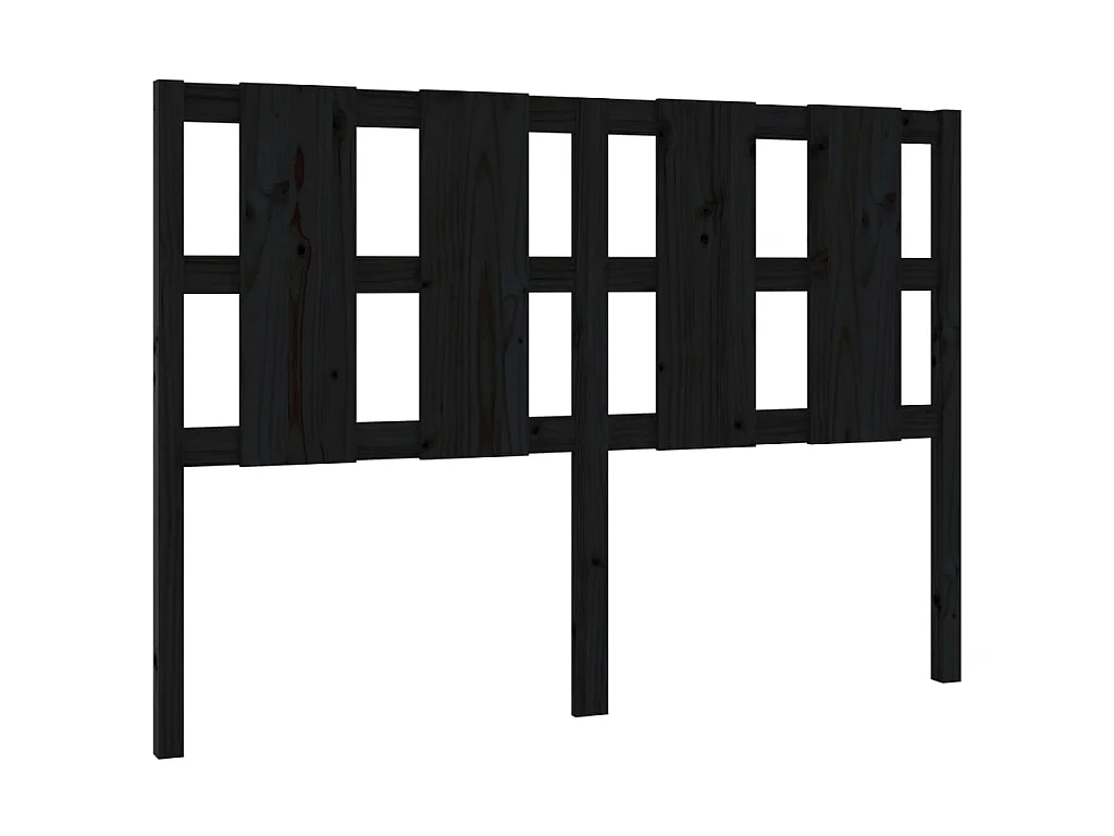 Tête de lit Noir 145,5x4x100 cm Bois massif de pin