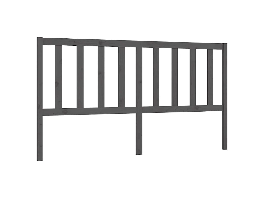 Testiera per Letto Grigia 206x4x100cm in Legno Massello di Pino