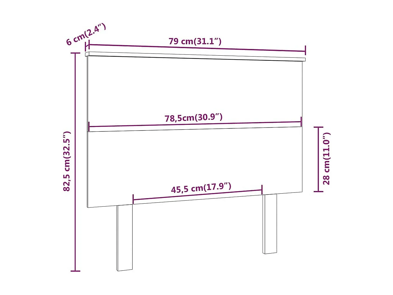Testiera per Letto 79x6x82,5 cm Legno Massello di Pino