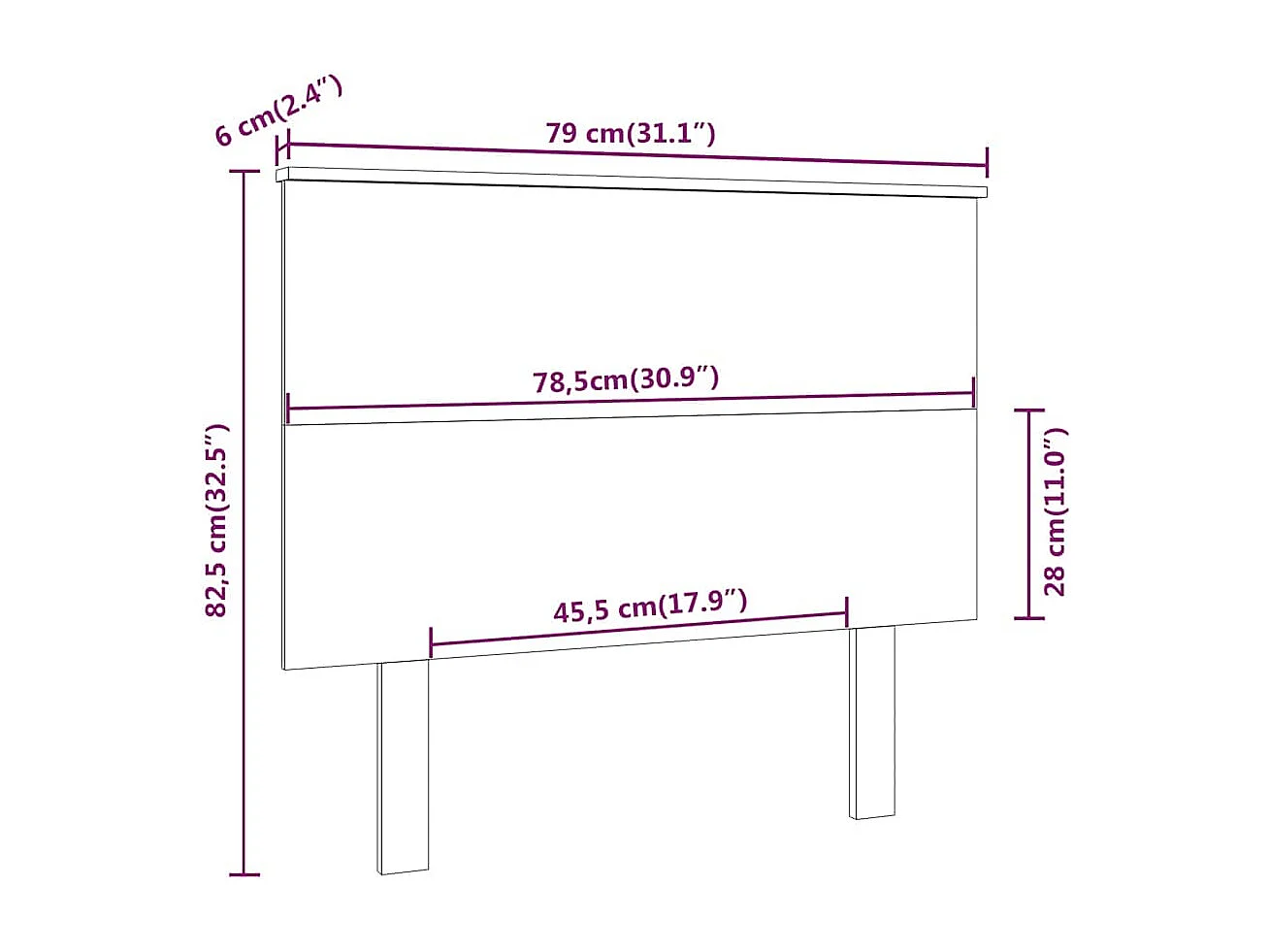 Tête de lit 79x6x82,5 cm Bois massif de pin