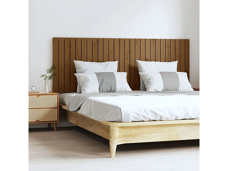 Wandhoofdbord 166x3x60 cm massief grenenhout honingbruin