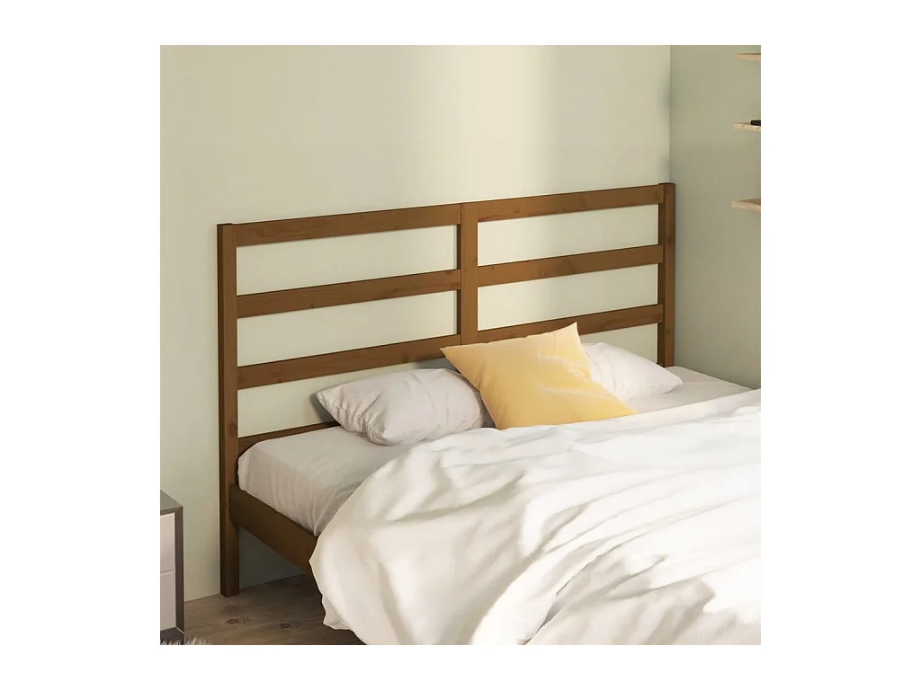 Tête de lit Marron miel 146x4x100 cm Bois massif de pin