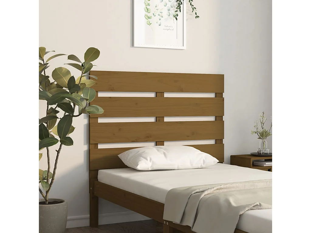 Hoofdbord 100x3x80 cm massief grenenhout honingbruin
