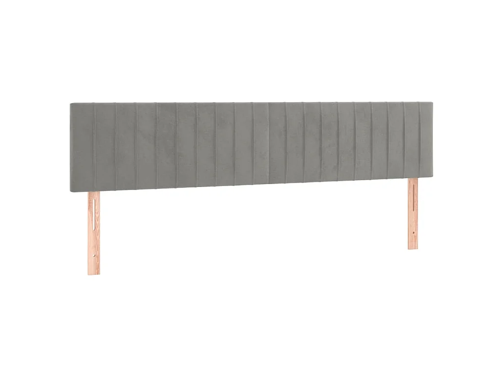 Hoofdborden 180x5x78/88 cm fluweel lichtgrijs