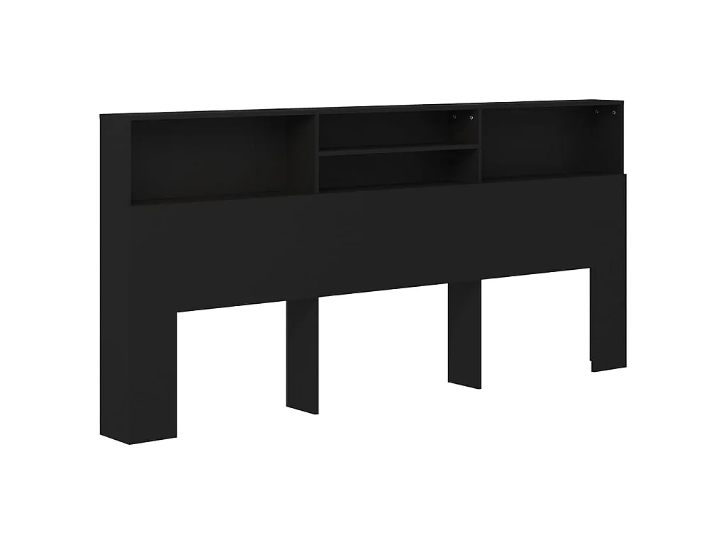 Kopfteil mit Ablagen Schwarz 220x19x103,5 cm