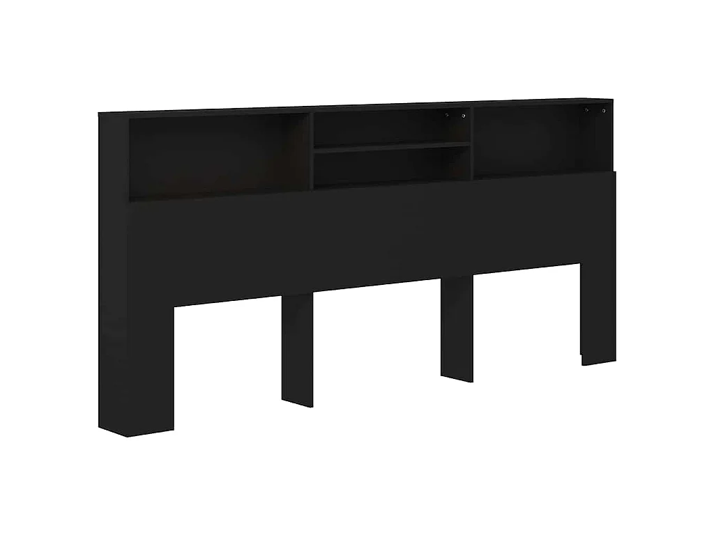 Testiera con Contenitore Nero 220x19x101,5 cm