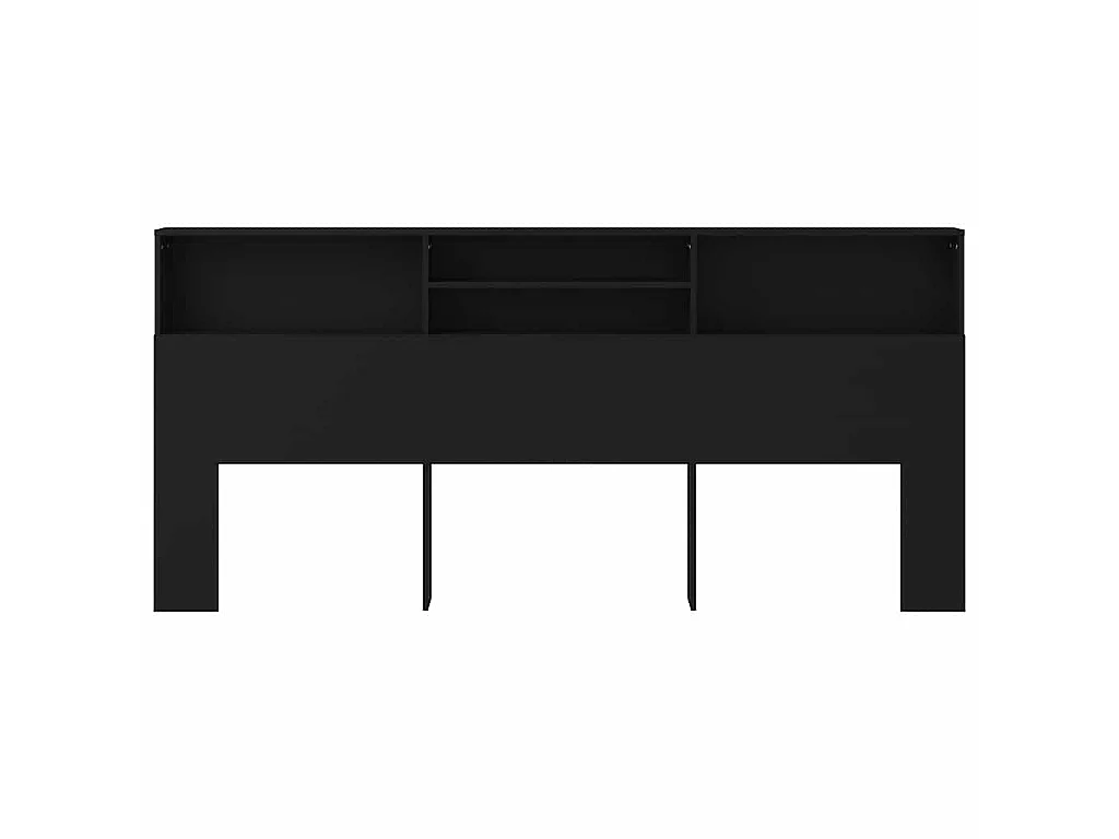 Armoire de tête de lit Noir 220x19x101,5 cm