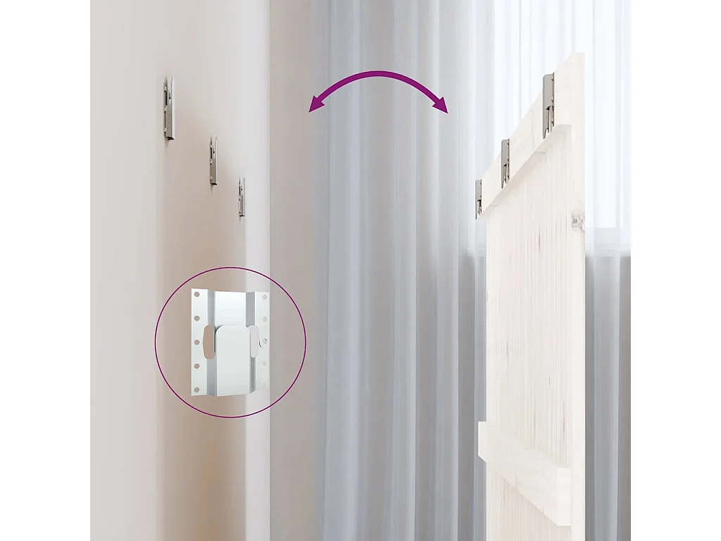 Wand-Kopfteil Weiß 166x3x90 cm Massivholz Kiefer