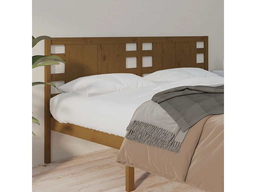 Tête de lit Marron miel 126x4x100 cm Bois massif de pin
