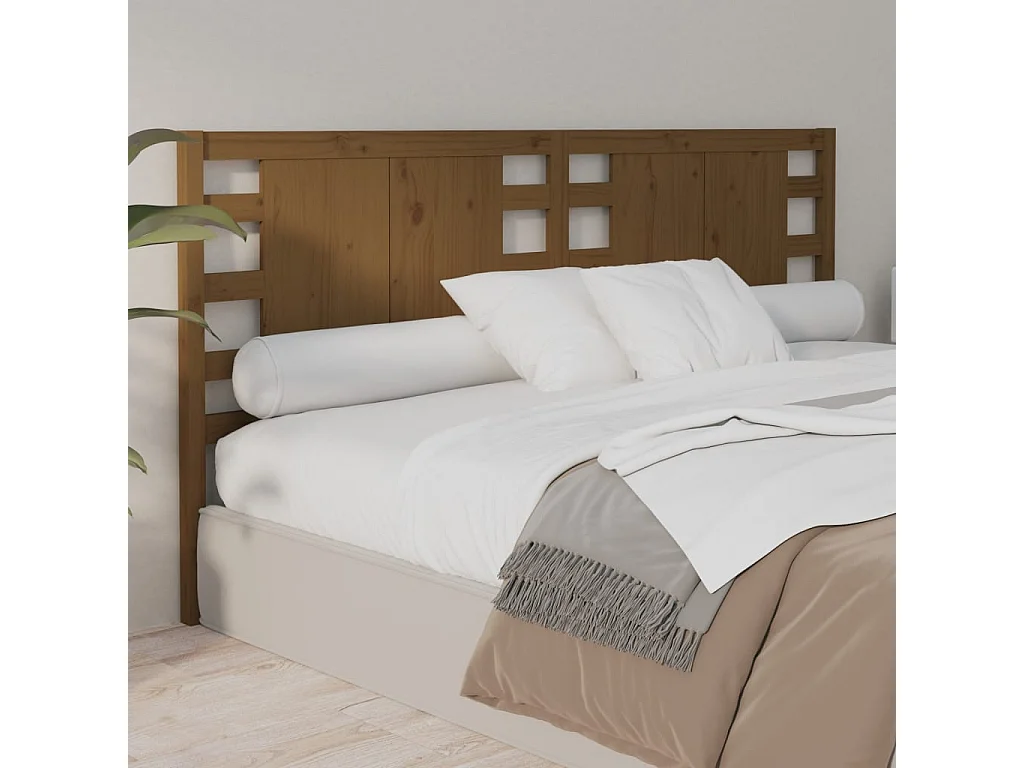 Tête de lit Marron miel 126x4x100 cm Bois massif de pin