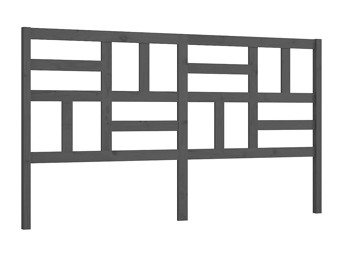 Cabeceira de cama 206x4x104 cm pinho maciço cinzento