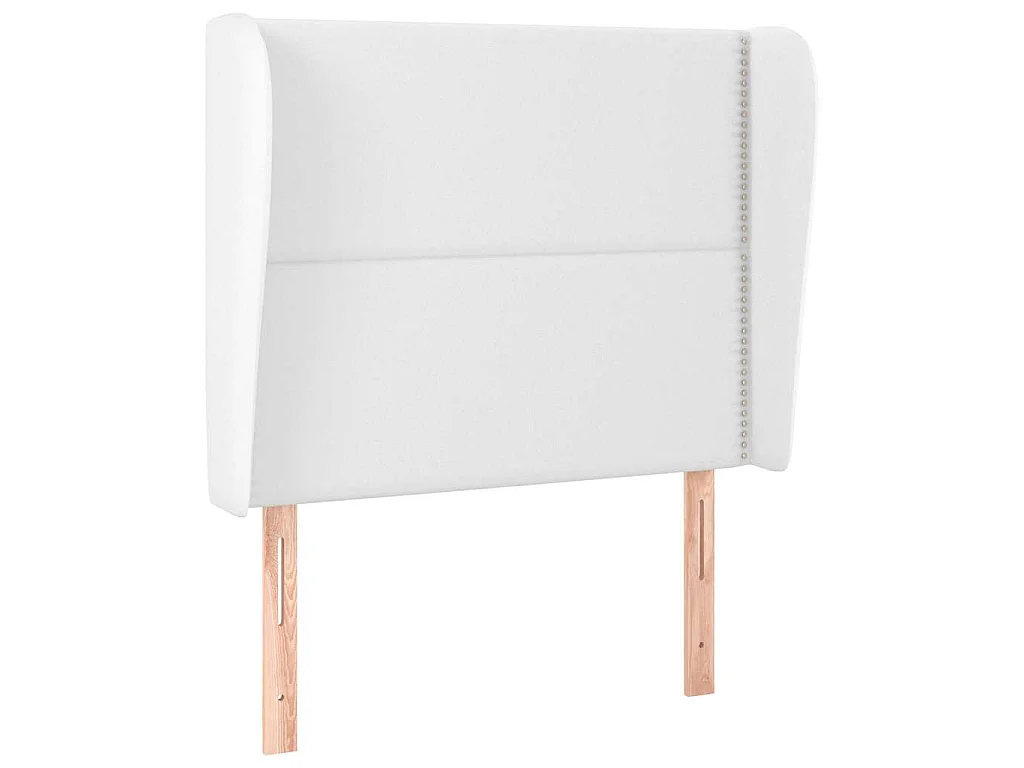 Tête de lit avec oreilles Blanc 103x23x118/128 cm Similicuir