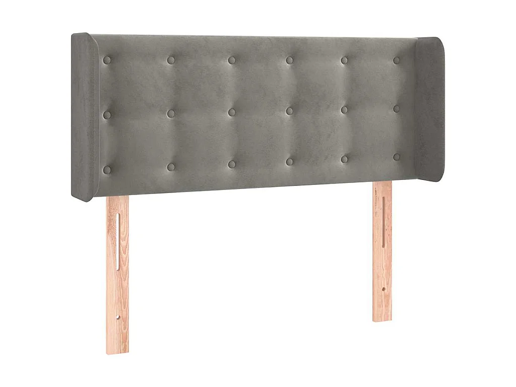 Testiera Grigio Chiaro a LED 103x16x78/88 cm in Velluto