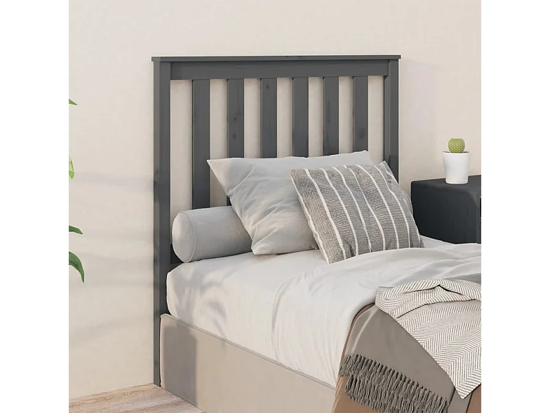 Cabeceira de cama 96x6x101 cm pinho maciço cinzento