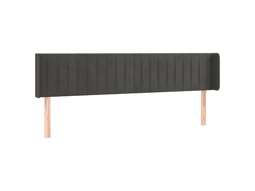 Kopfteil mit Ohren Dunkelgrau 163x16x78/88 cm Samt