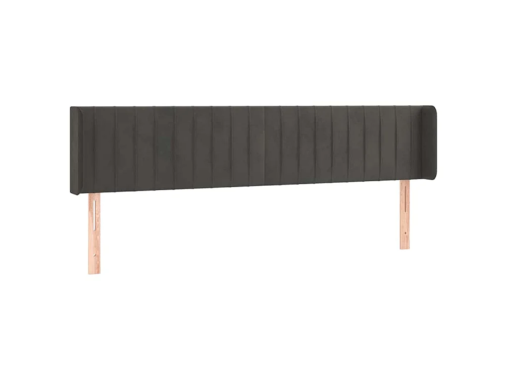 Testiera ad Orecchio Grigio Scuro 163x16x78/88 cm in Velluto