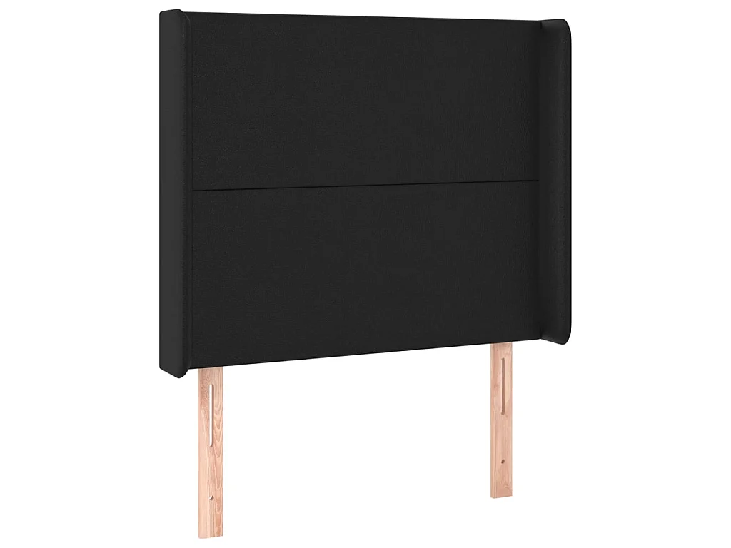 Hoofdbord met randen 103x16x118/128 cm kunstleer zwart
