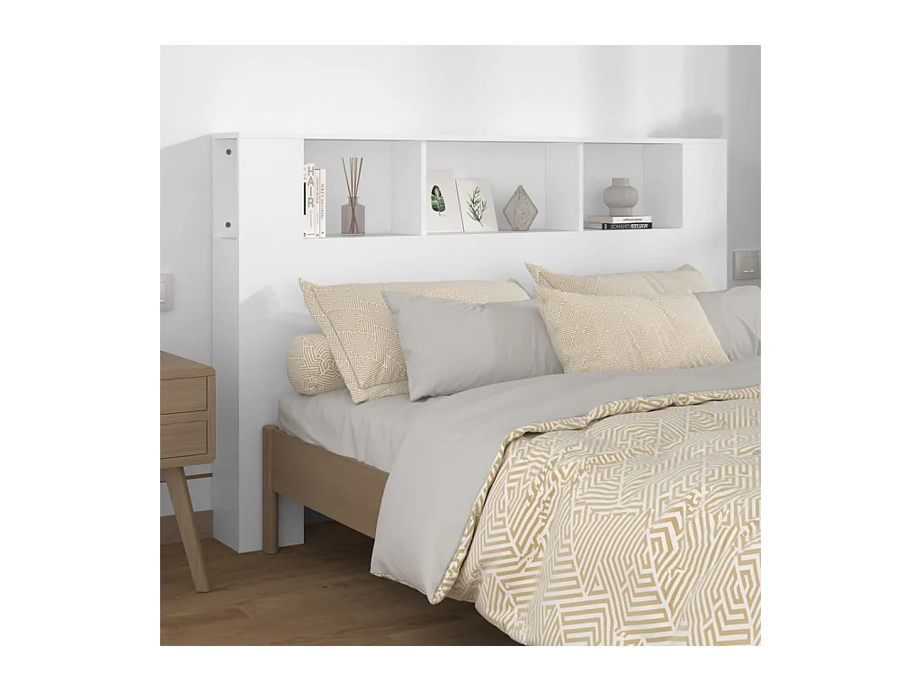 Armoire de tête de lit Blanc 160x18,5x104,5 cm