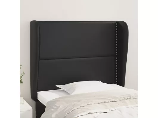 Kauf Unique Kopfteil mit Ohren Schwarz 93x23x118/128 cm Kunstleder