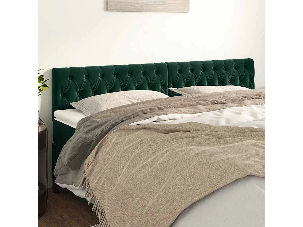 Testiera Verde Scuro 200x7x78/88 cm in Velluto