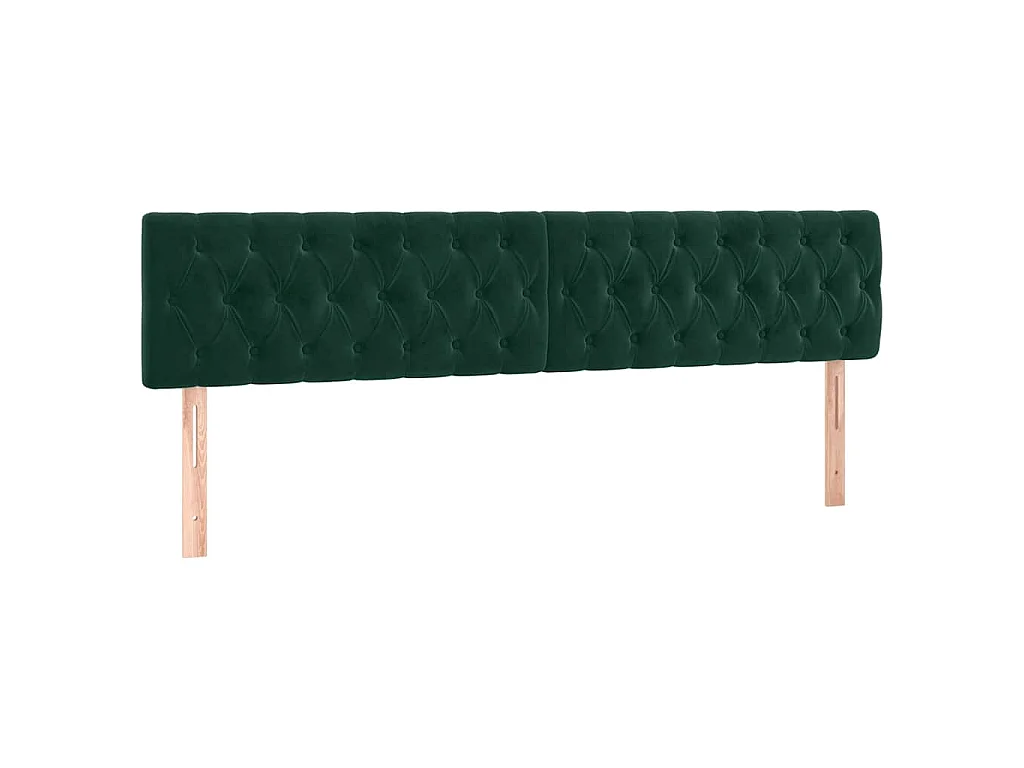 Têtes de lit Vert foncé 200x7x78/88 cm Velours