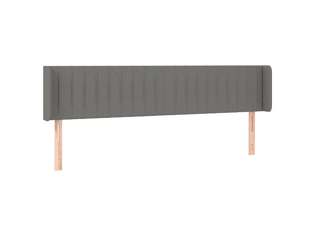 Hoofdbord met randen 203x16x78/88 cm stof donkergrijs