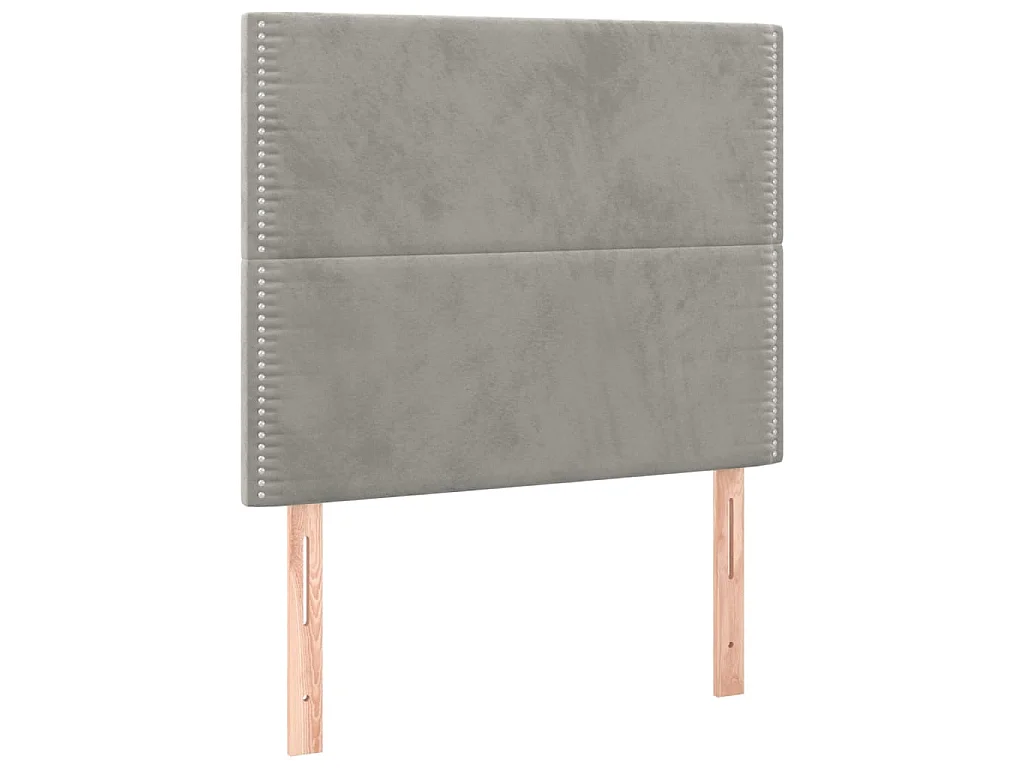 Kopfteil Hellgrau 100 x 5 x 118/128 cm Samt