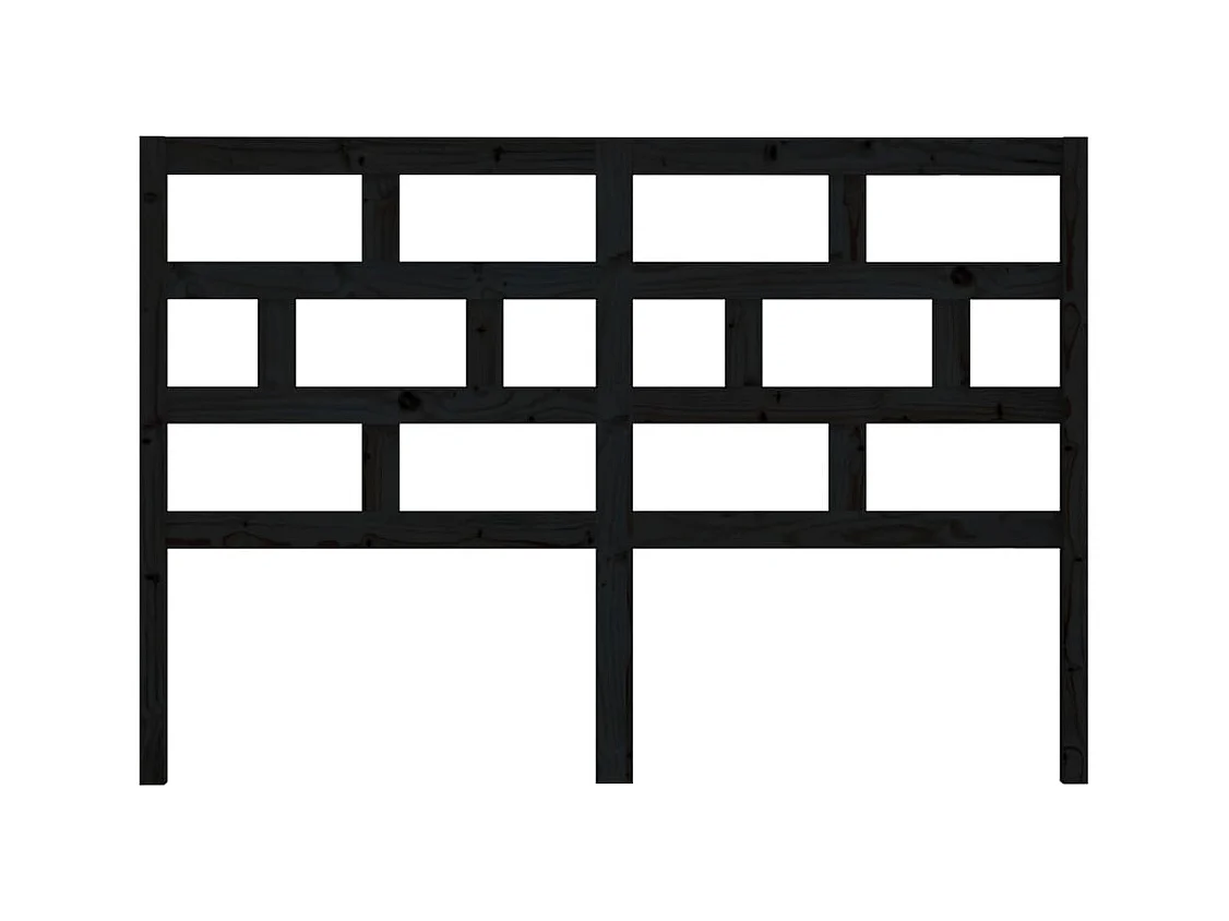 Tête de lit Noir 166x4x100 cm Bois massif de pin