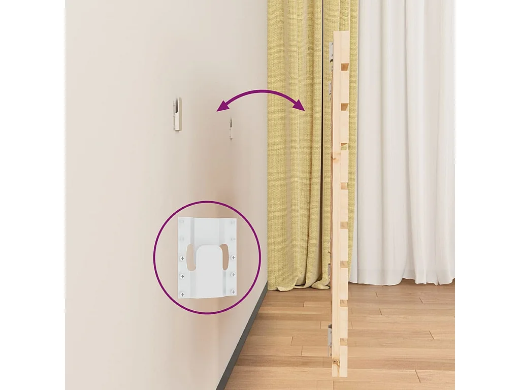 Cabecero de cama de pared madera maciza de pino 96x3x63 cm