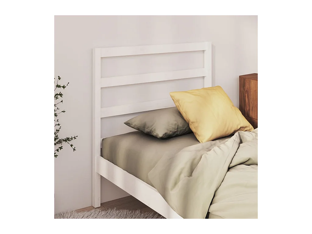 Tête de lit Blanc 95x4x100 cm Bois massif de pin