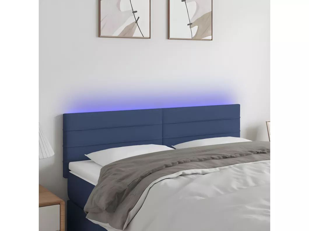 Kauf Unique LED Kopfteil Blau 144x5x78/88 cm Stoff