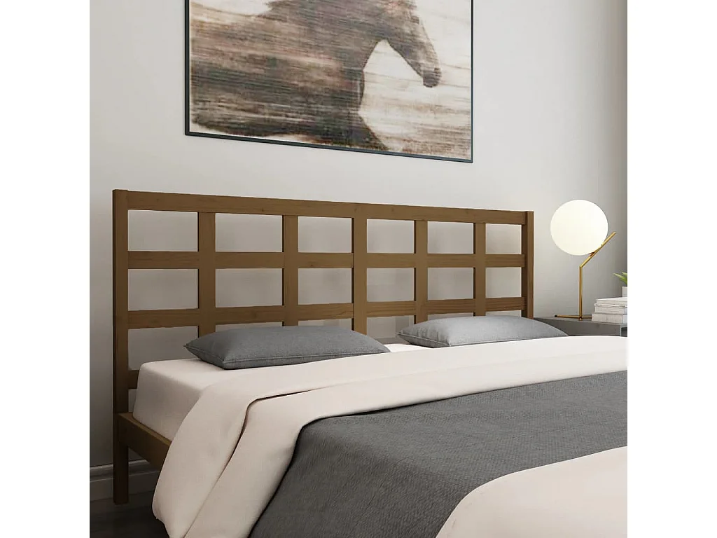 Tête de lit Marron miel 185,5x4x100 cm Bois massif de pin