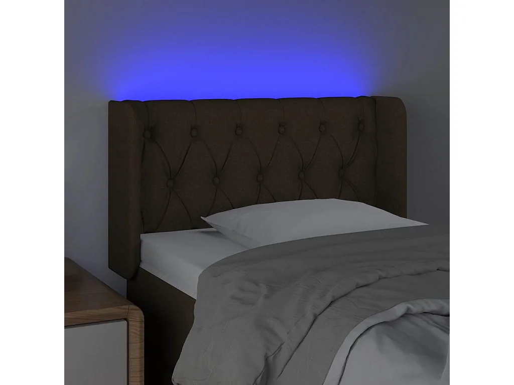 Hoofdbord LED 83x16x78/88 cm stof zwart