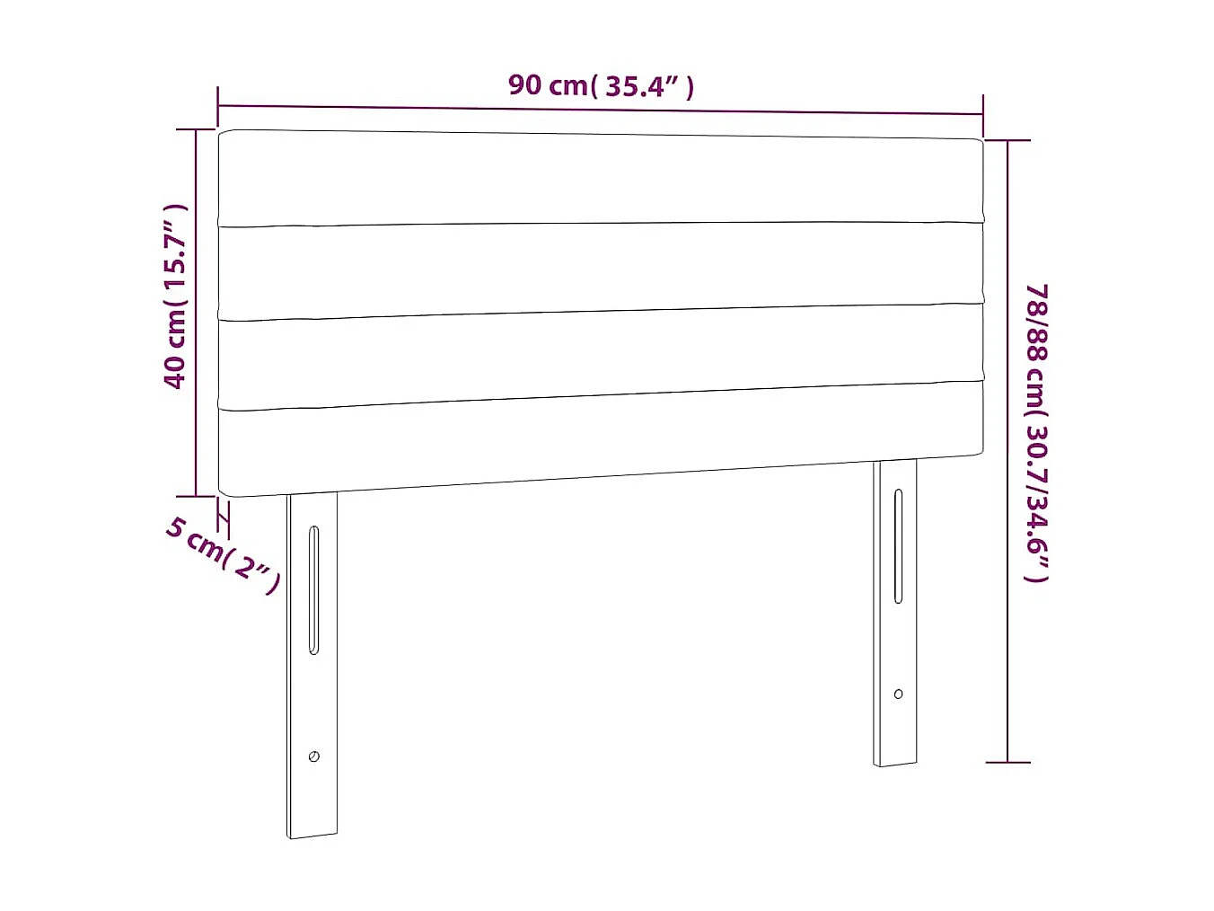 Hoofdbord LED 90x5x78/88 cm fluweel donkerblauw