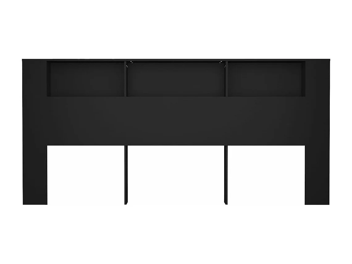 Armoire de tête de lit Noir 220x18,5x104,5 cm