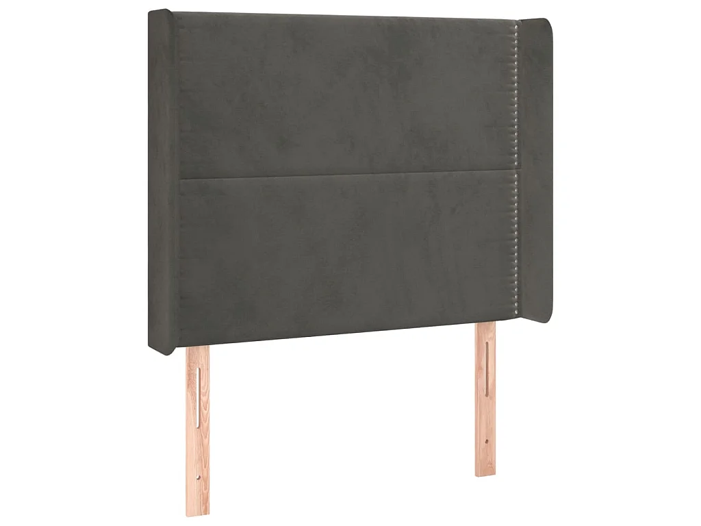 Testiera ad Orecchio Grigio Scuro 93x16x118/128 cm in Velluto