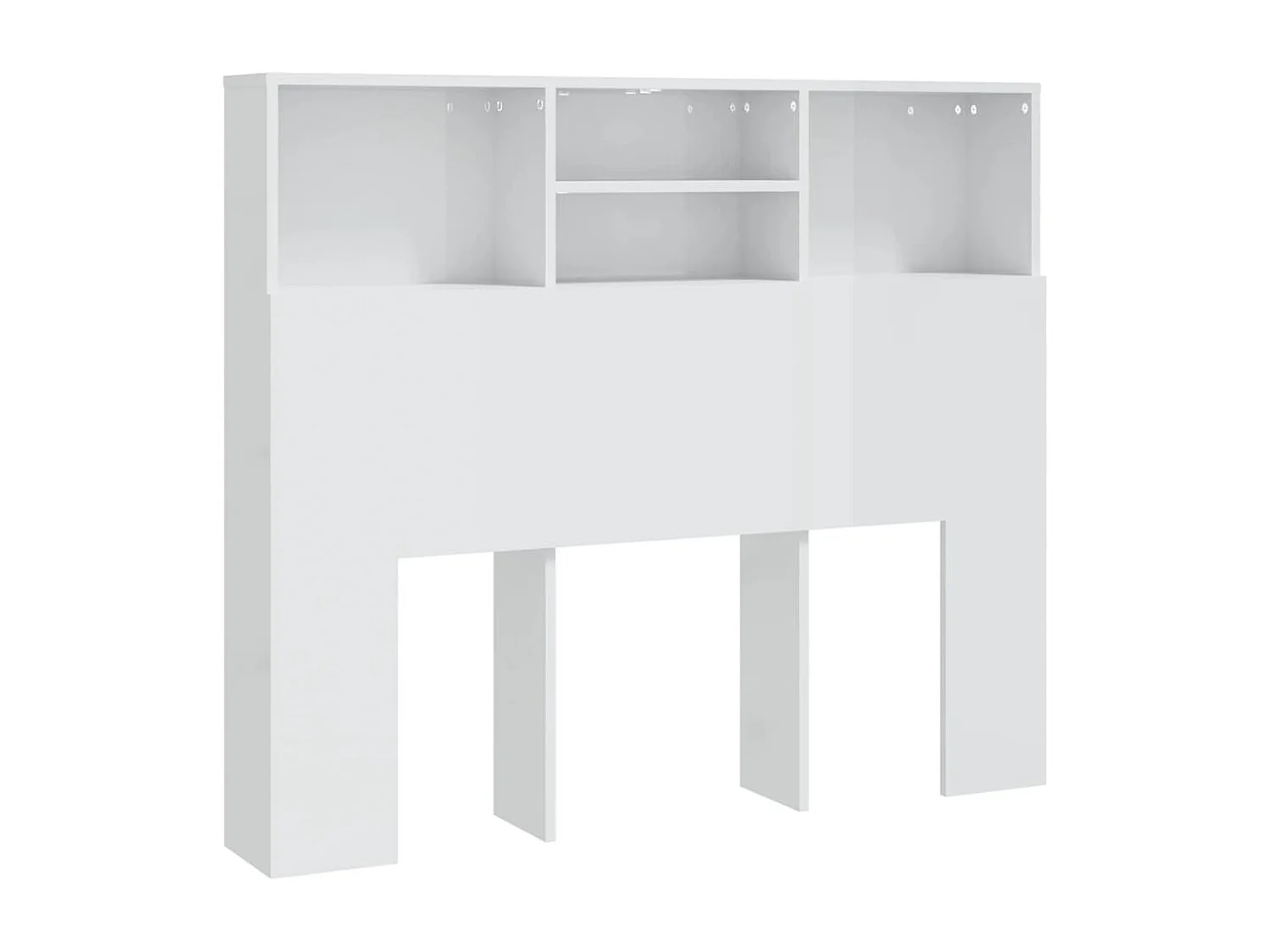 Armário de cabeceira 120x19x103,5 cm branco brilhante