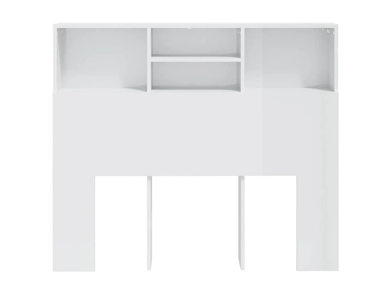 Armário de cabeceira 120x19x103,5 cm branco brilhante