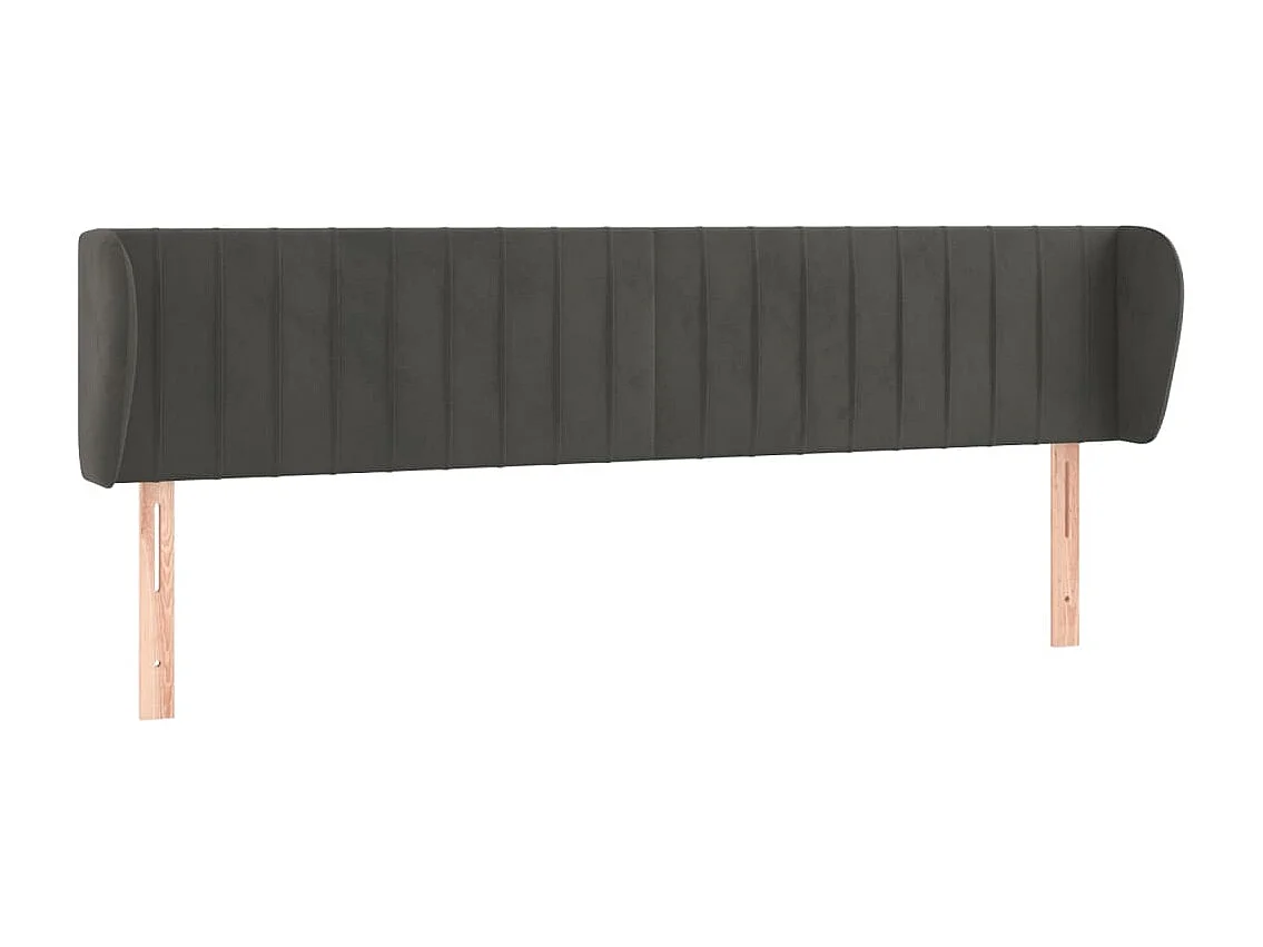 Hoofdbord met randen 163x23x78/88 cm fluweel donkergrijs