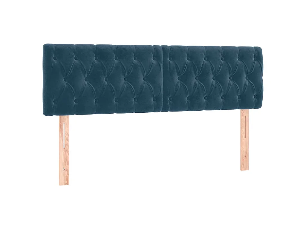 LED Kopfteil Dunkelblau 160x7x78/88 cm Samt