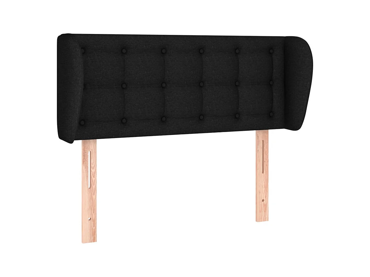 Kopfteil mit Ohren Schwarz 93x23x78/88 cm Stoff