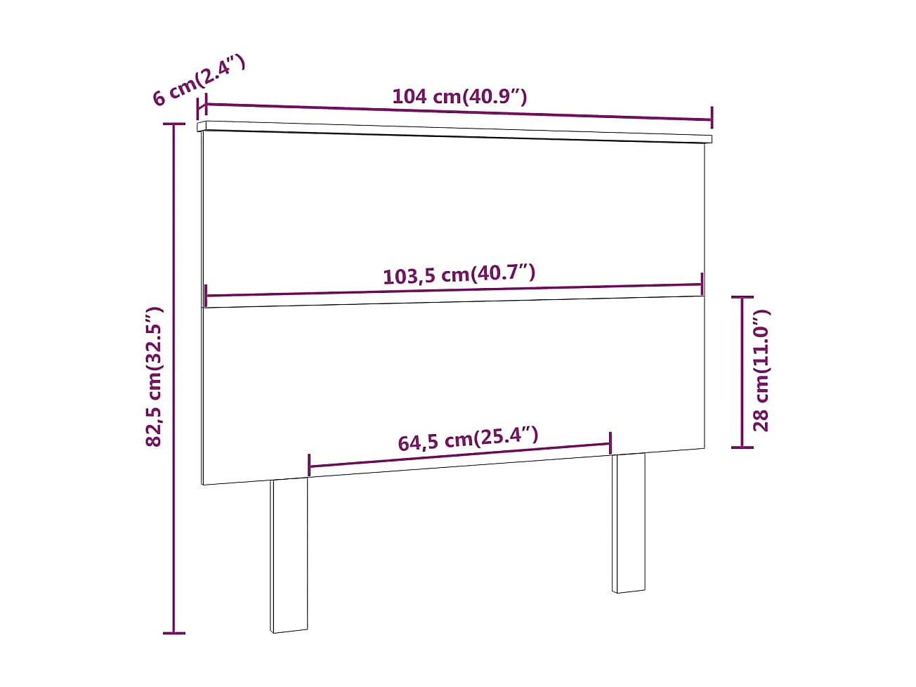 Tête de lit Blanc 104x6x82,5 cm Bois massif de pin