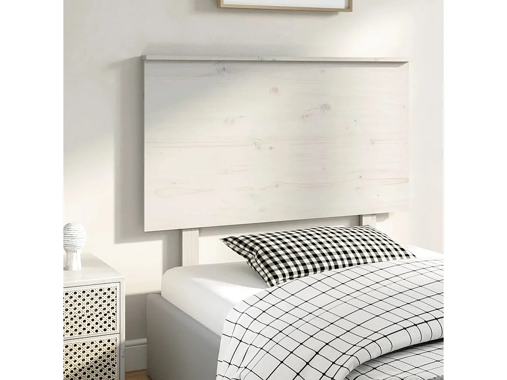 Tête de lit Blanc 104x6x82,5 cm Bois massif de pin