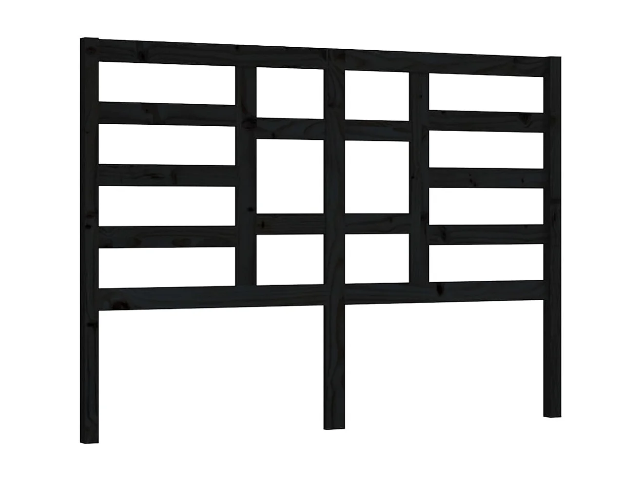 Bett-Kopfteil Schwarz 166x4x104 cm Massivholz Kiefer